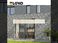 Алюминиевые ураганные двери с двойным стеклом и аккордеонами